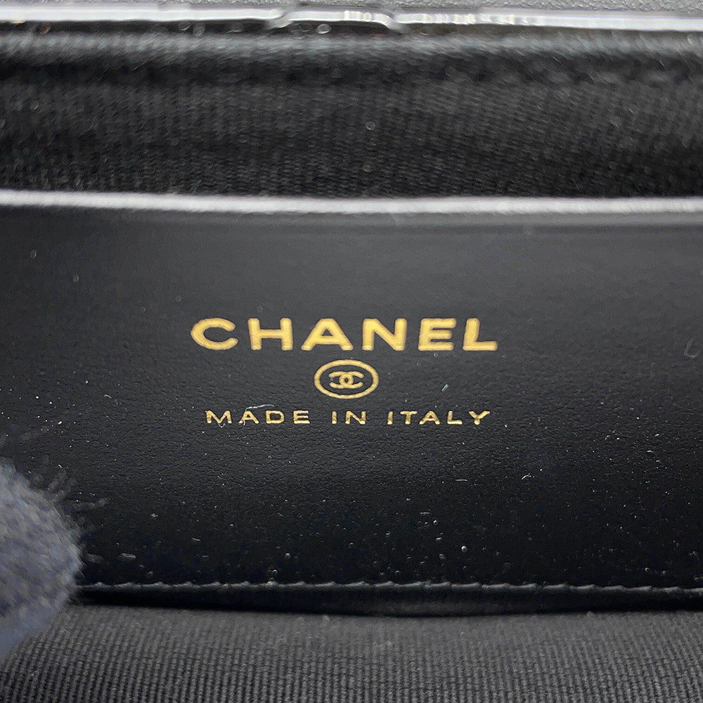 CHANEL Matelasse ChainShoulder Black Patent Leather