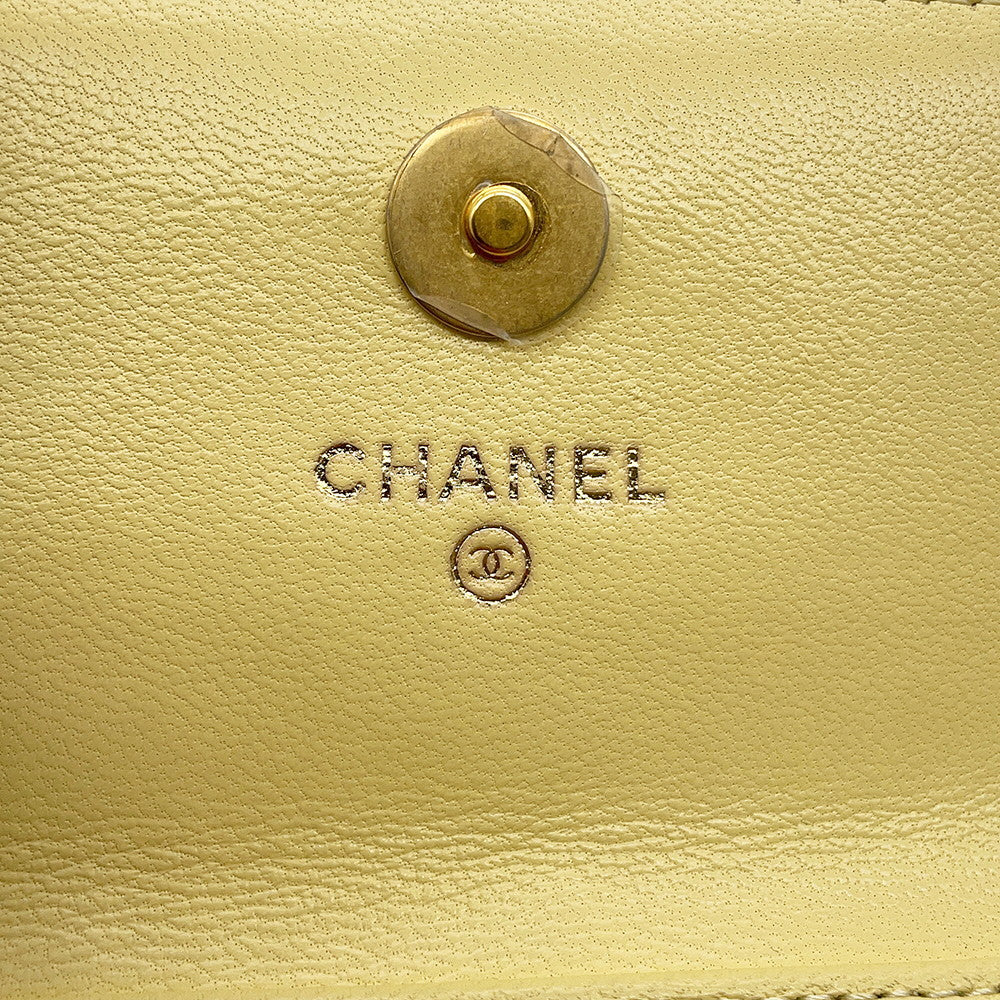 CHANEL Matelasse Cocoball Mini Chain Shoulder YellowAP1628 Lambskin