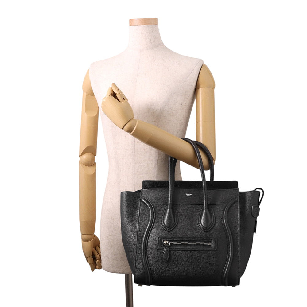 CELINE Luggage Shopper Tote Black189793 Leather Size micro