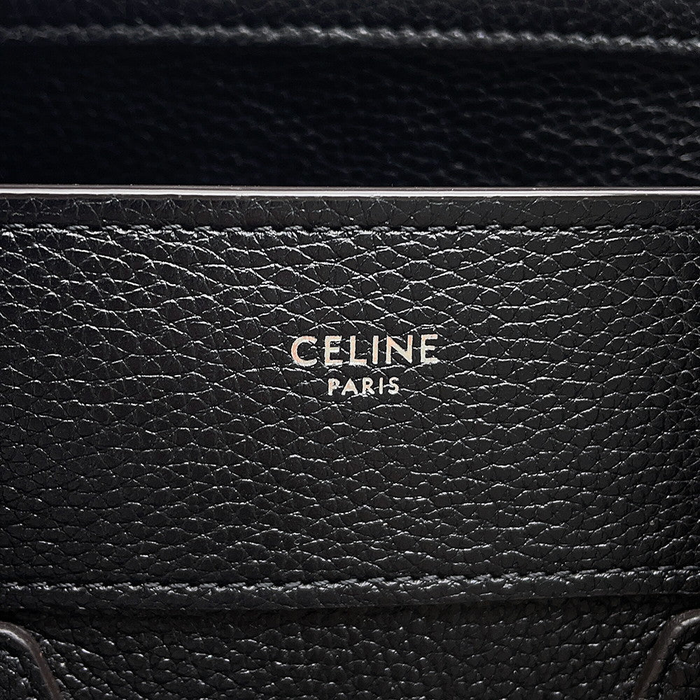 CELINE Luggage Shopper Tote Black189793 Leather Size micro