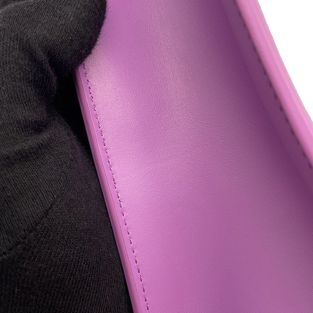 CELINE Vertical Cabas Natural/Purple192082 Canvas Leather Size Small
