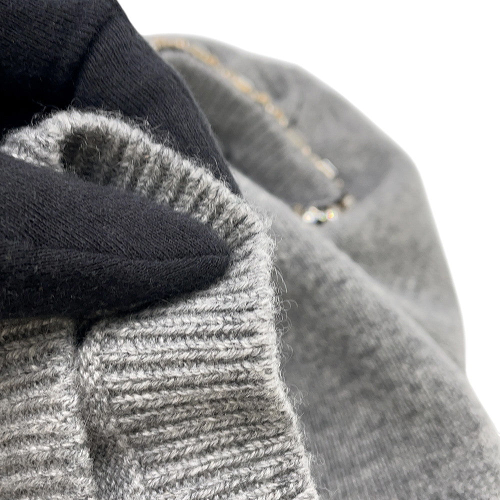 CELINE Rhinestone Cardigan Size XS Gray Cashmere Rhinestone