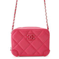 CHANEL Matelasse ChainShoulder Bag Pink Lambskin