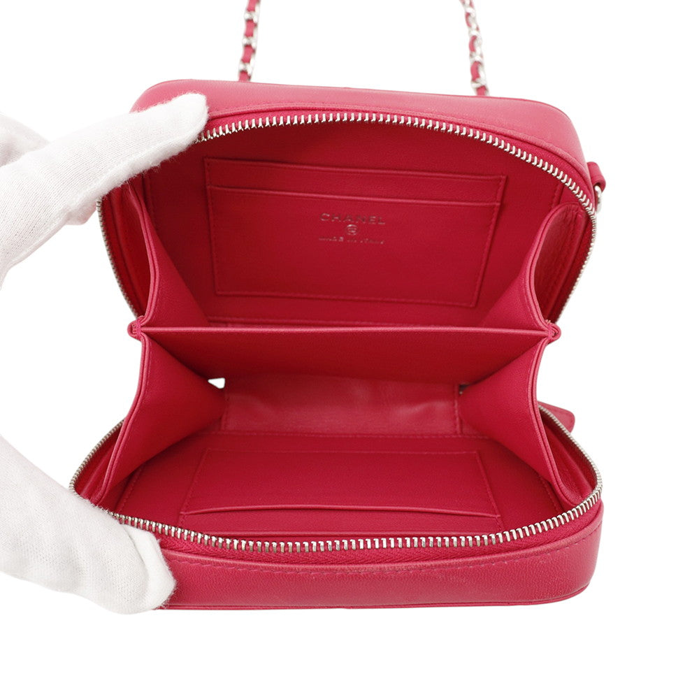CHANEL Matelasse ChainShoulder Bag Pink Lambskin