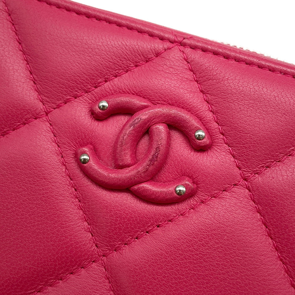 CHANEL Matelasse ChainShoulder Bag Pink Lambskin
