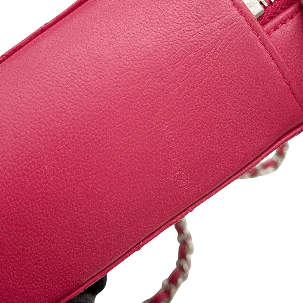 CHANEL Matelasse ChainShoulder Bag Pink Lambskin