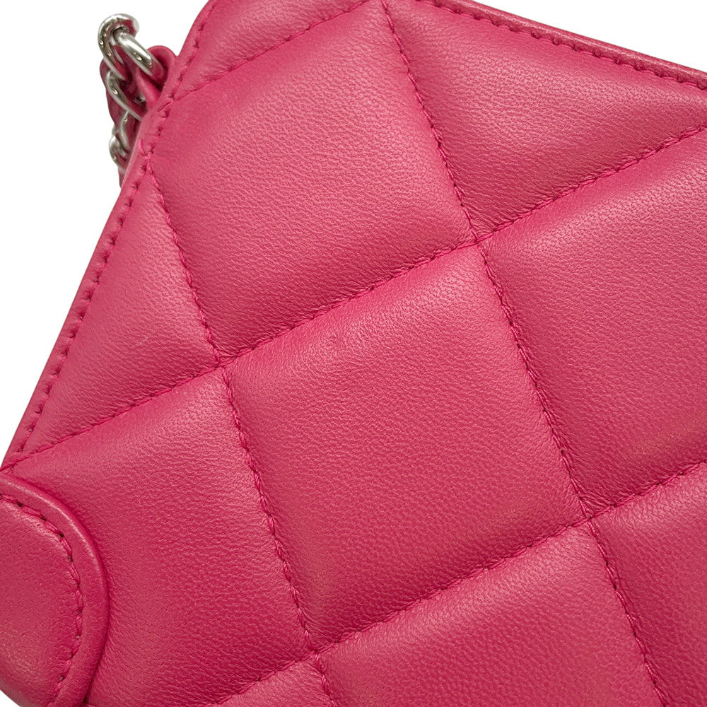 CHANEL Matelasse ChainShoulder Bag Pink Lambskin