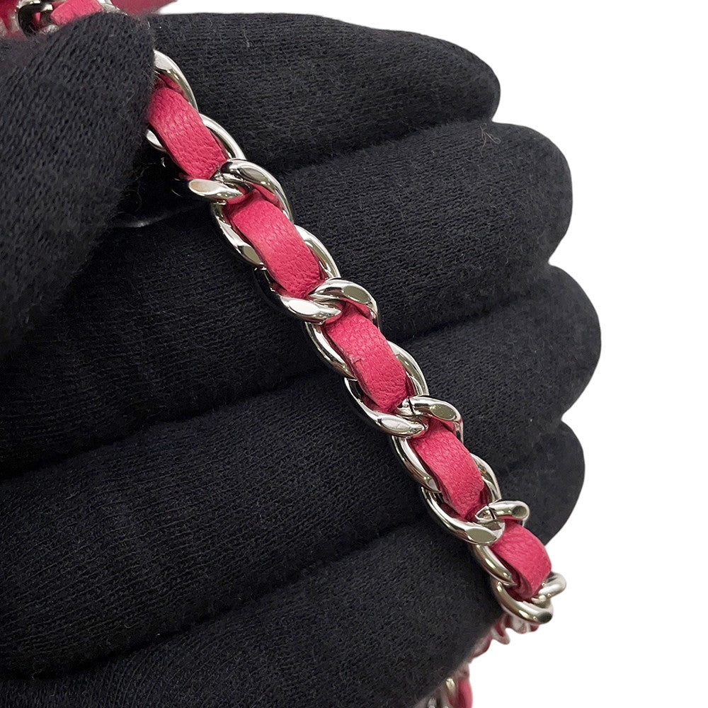 CHANEL Matelasse ChainShoulder Bag Pink Lambskin