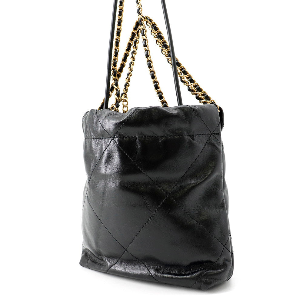 CHANEL CHANEL22 ChainShoulder Bag BlackAS3980 Shiny Calf Leather Size Mini