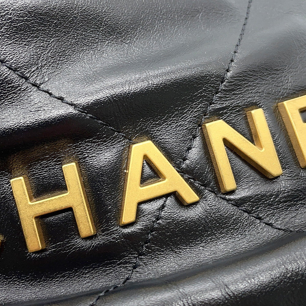CHANEL CHANEL22 ChainShoulder Bag BlackAS3980 Shiny Calf Leather Size Mini