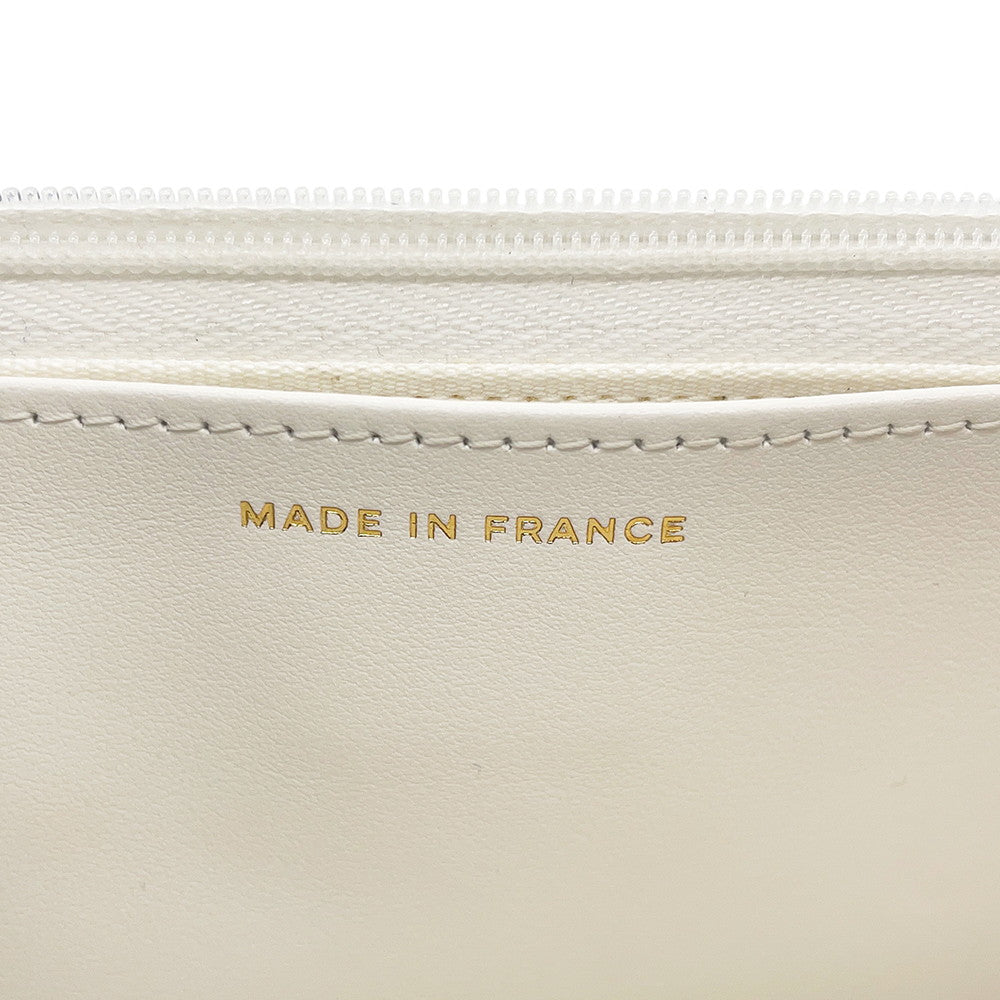 CHANEL Matelasse Chain wallet WhiteAP0250 Caviar Leather