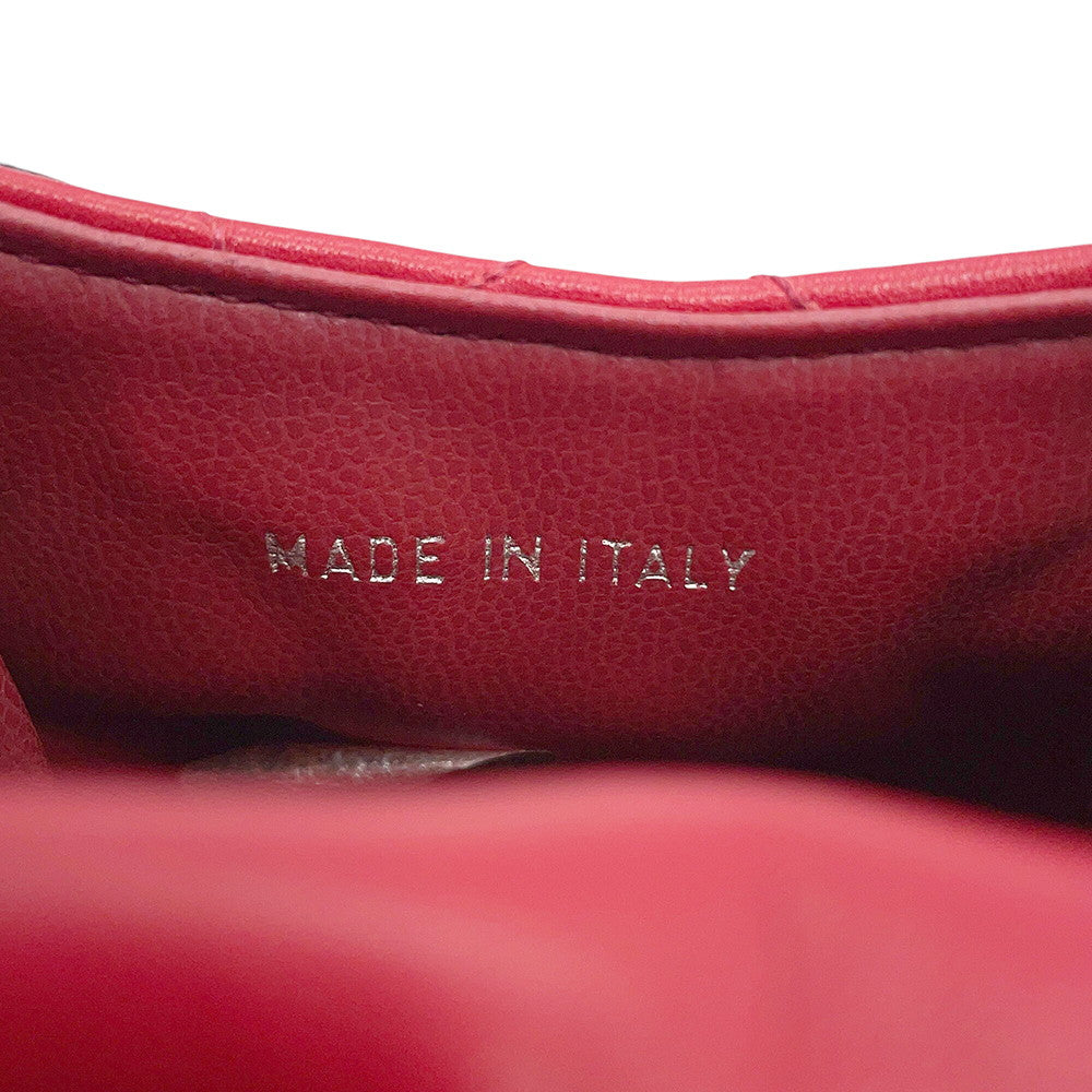 CHANEL Matelasse ChainPochette Red Lambskin