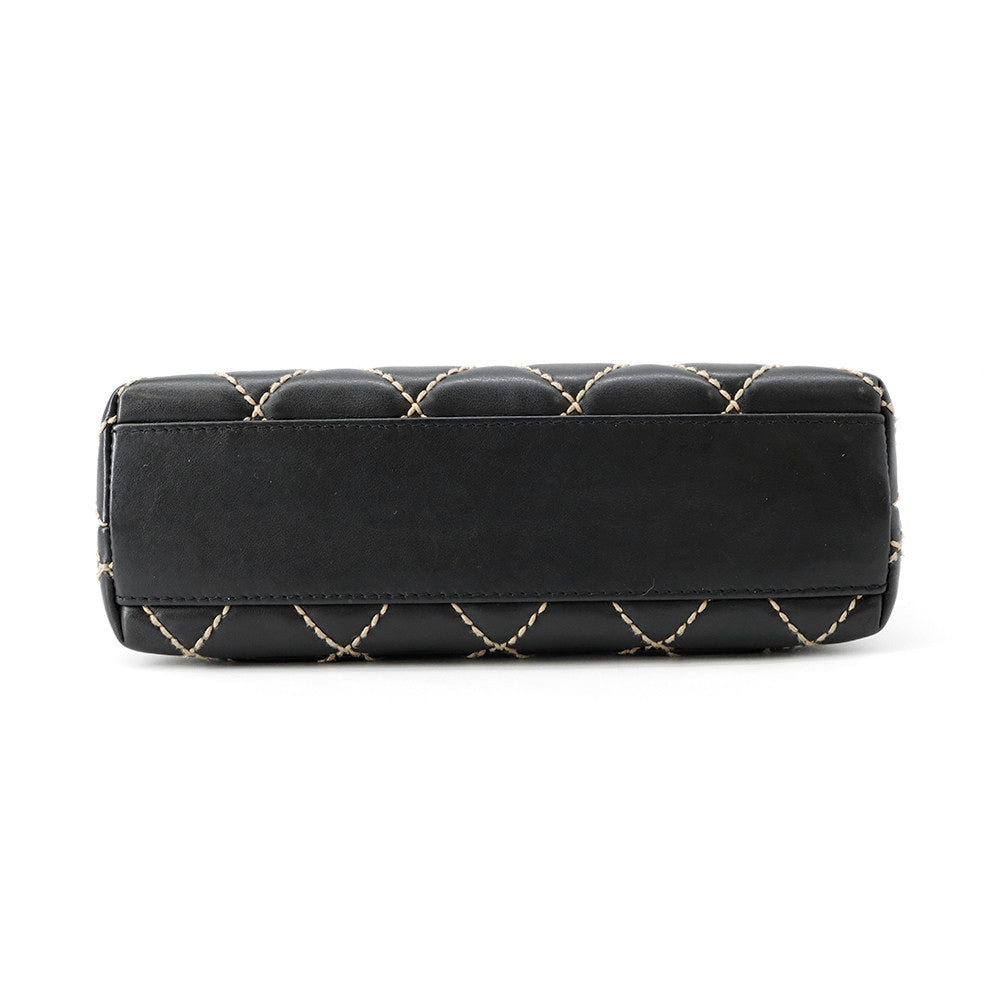 CHANEL Wild Stitch Handbag Black Lambskin