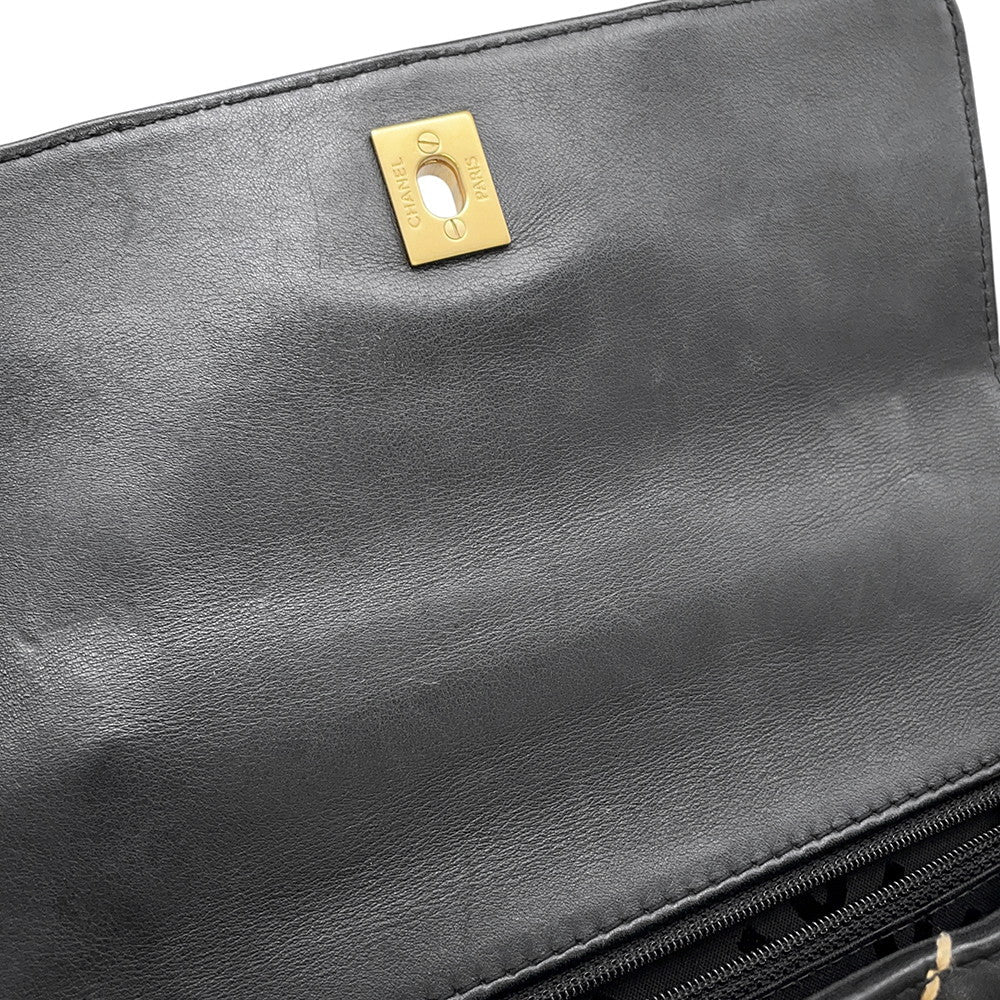 CHANEL Wild Stitch Handbag Black Lambskin