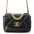 CHANEL CHANEL19 ChainShoulder Bag BlackAS1160 Shiny Lambskin
