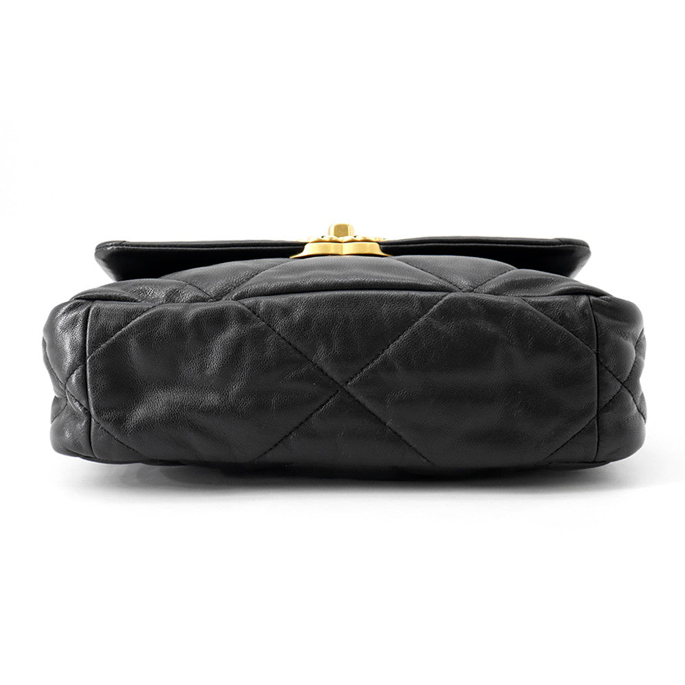 CHANEL CHANEL19 ChainShoulder Bag BlackAS1160 Shiny Lambskin