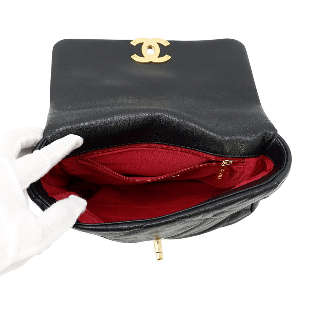 CHANEL CHANEL19 ChainShoulder Bag BlackAS1160 Shiny Lambskin