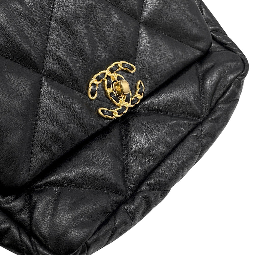 CHANEL CHANEL19 ChainShoulder Bag BlackAS1160 Shiny Lambskin