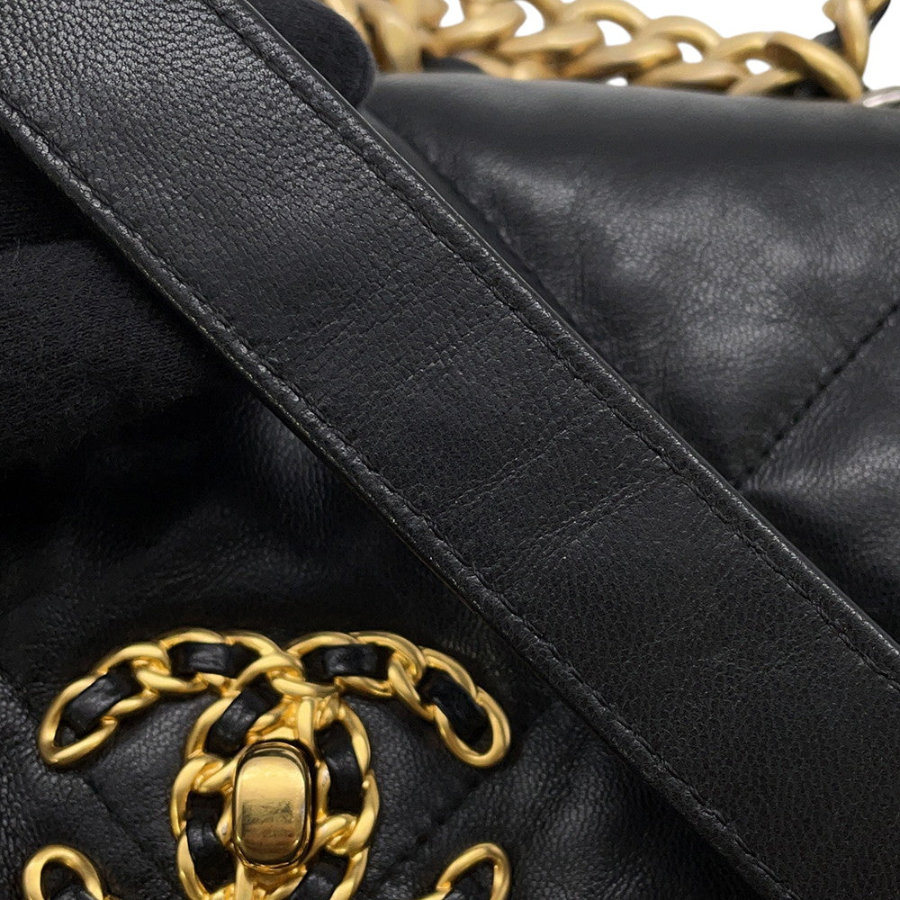 CHANEL CHANEL19 ChainShoulder Bag BlackAS1160 Shiny Lambskin