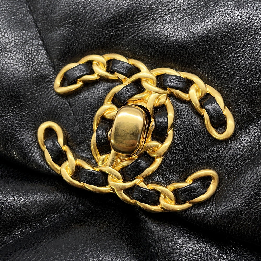 CHANEL CHANEL19 ChainShoulder Bag BlackAS1160 Shiny Lambskin