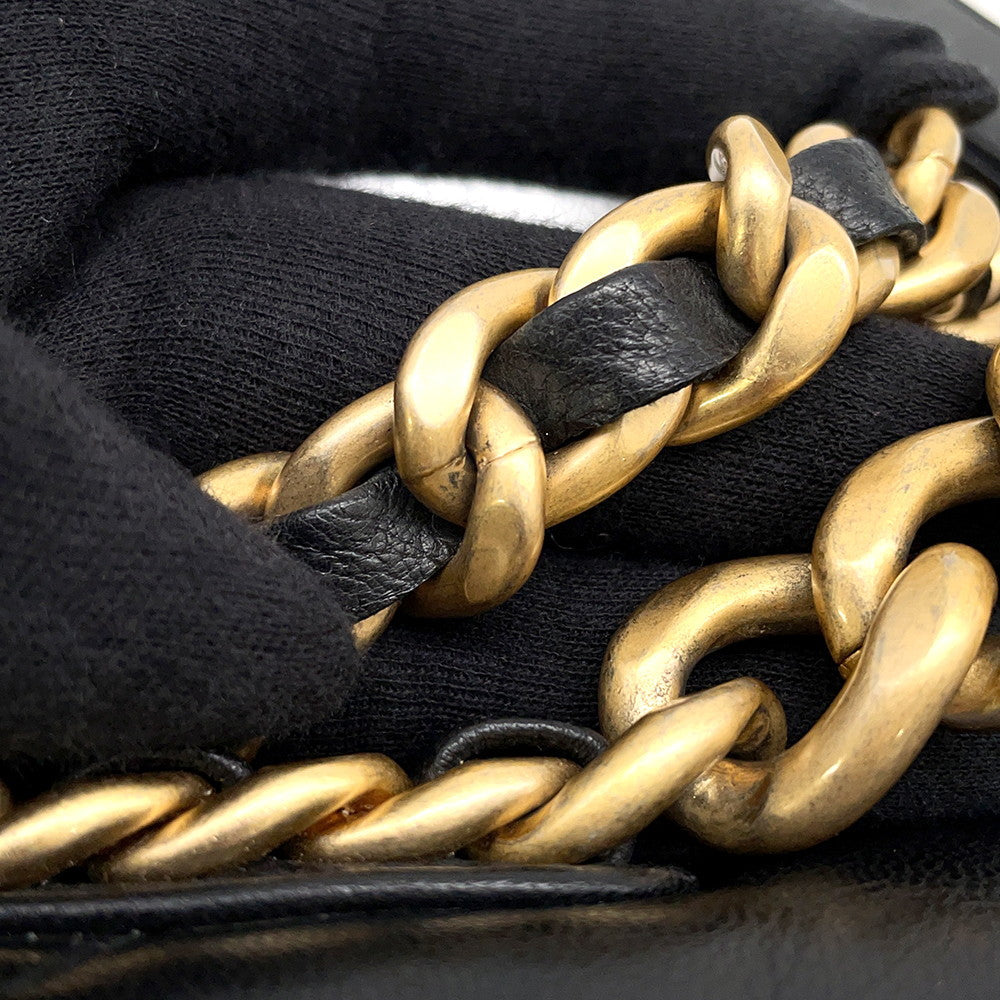 CHANEL CHANEL19 ChainShoulder Bag BlackAS1160 Shiny Lambskin