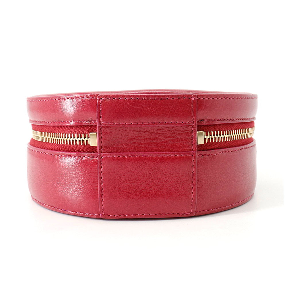 CHANEL Round ChainShoulder Bag PinkPurple Leather
