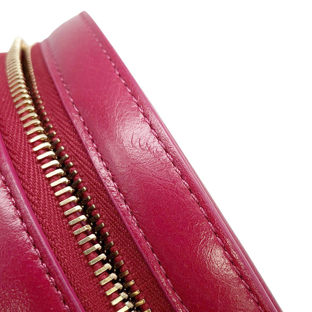 CHANEL Round ChainShoulder Bag PinkPurple Leather