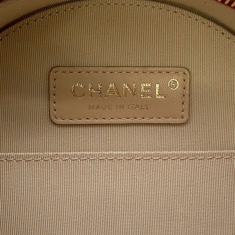 CHANEL Round ChainShoulder Bag PinkPurple Leather