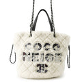 CHANEL CocoNeige ChainShoulder Bag WhiteAS0981 Pile Leather