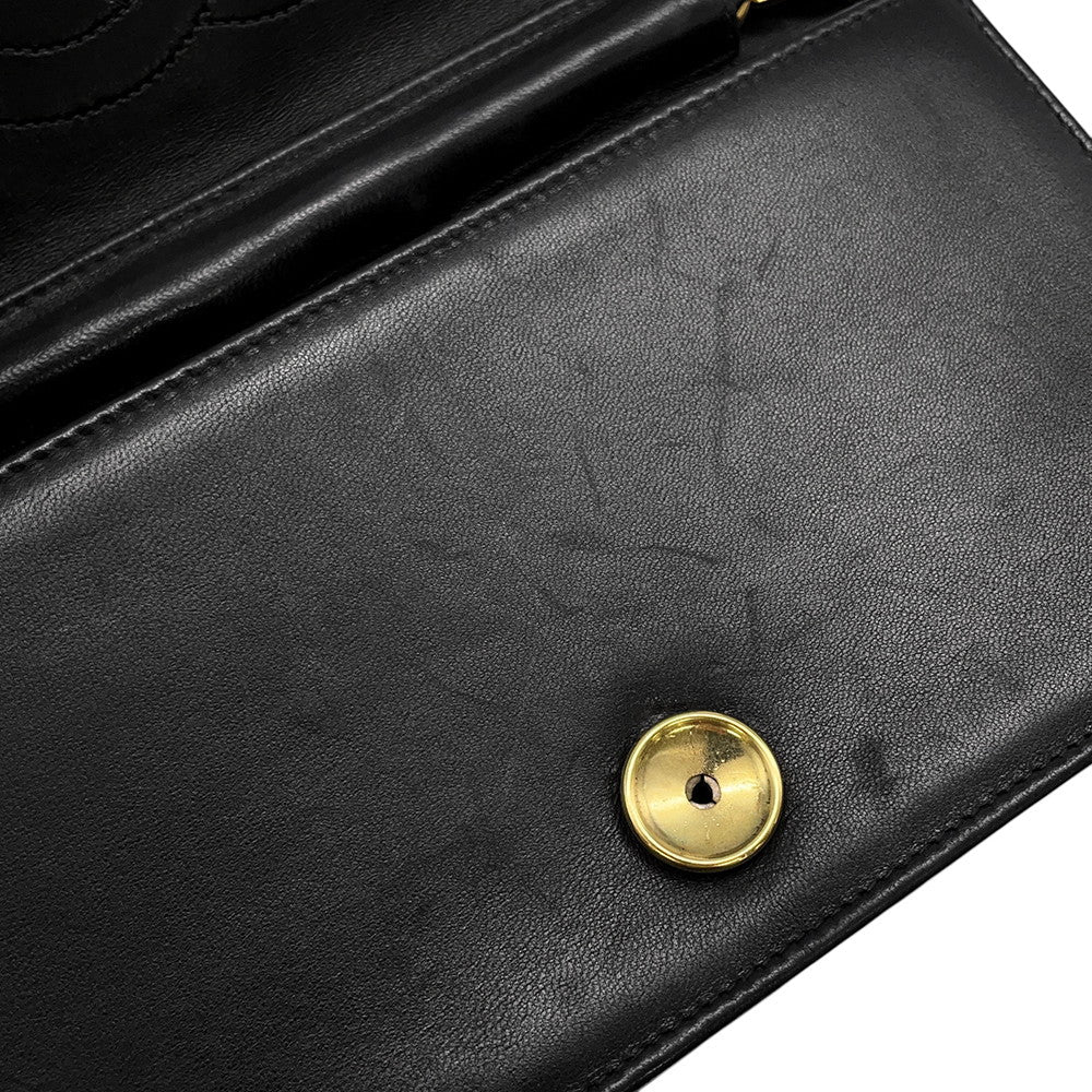 CHANEL Matelasse Push Lock ChainShoulder Bag Black Lambskin