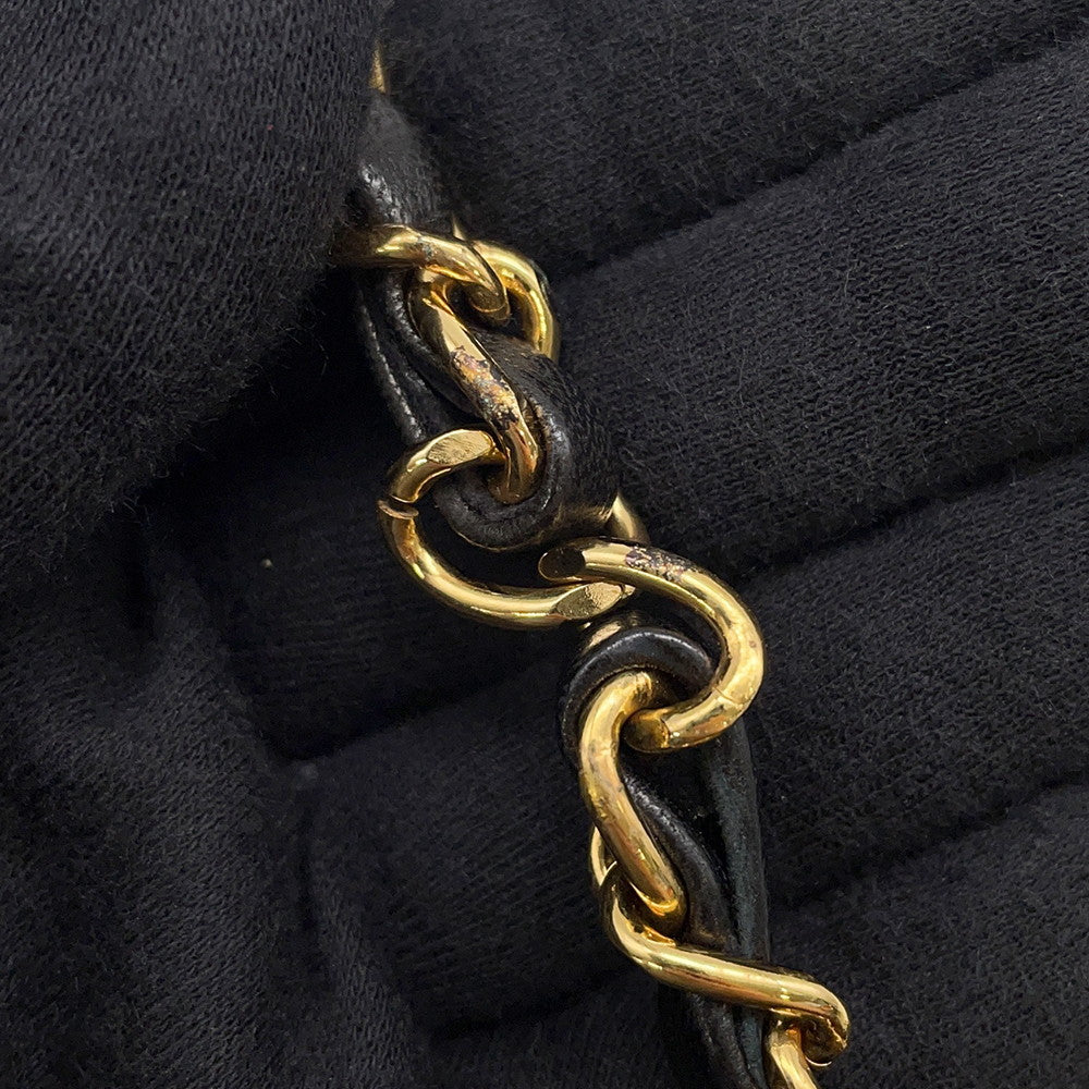 CHANEL Matelasse Push Lock ChainShoulder Bag Black Lambskin