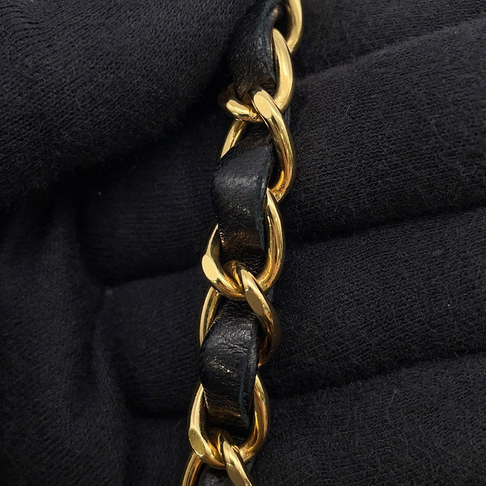 CHANEL Matelasse Push Lock ChainShoulder Bag Black Lambskin