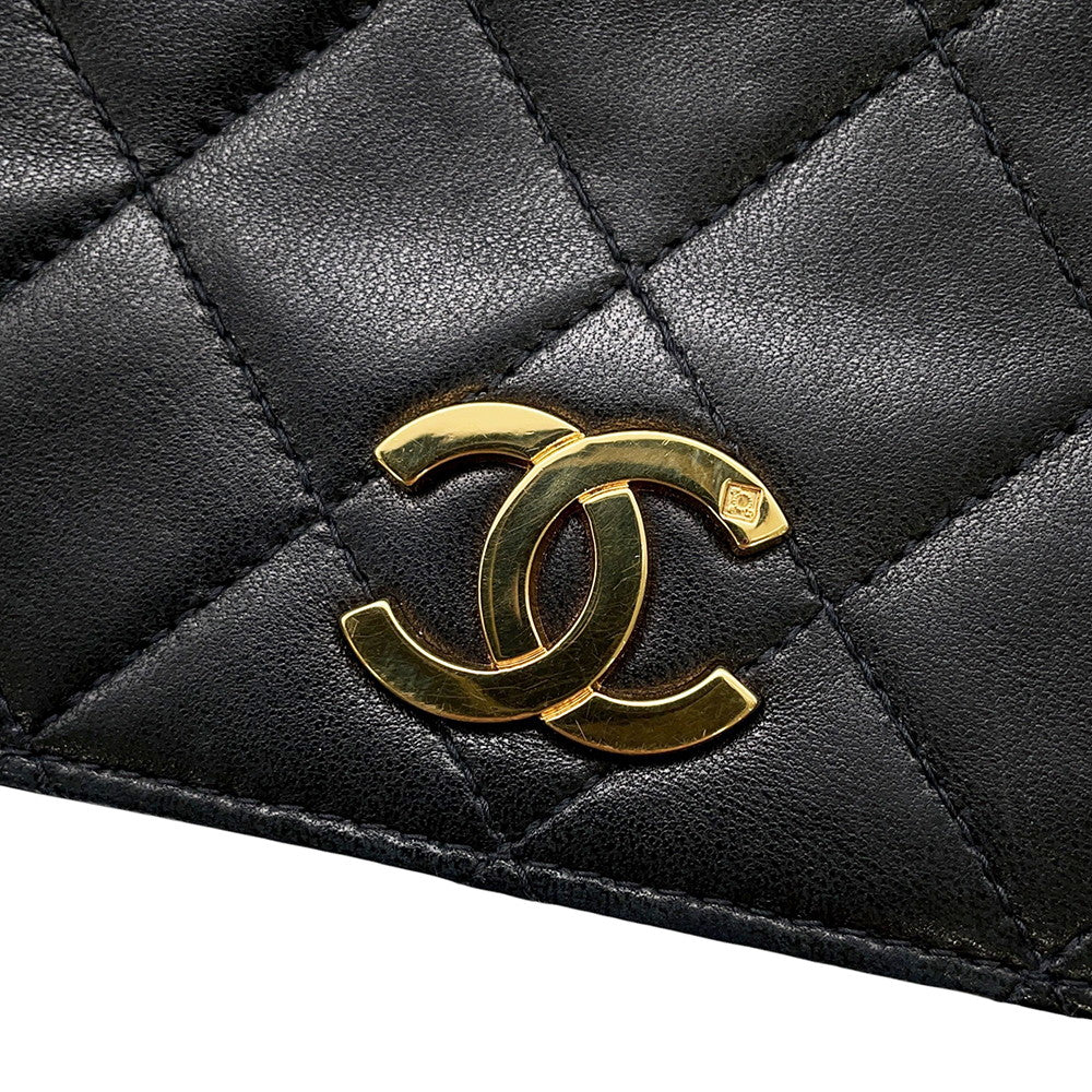 CHANEL Matelasse Push Lock ChainShoulder Bag Black Lambskin