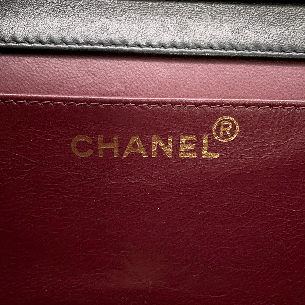 CHANEL Matelasse Push Lock ChainShoulder Bag Black Lambskin