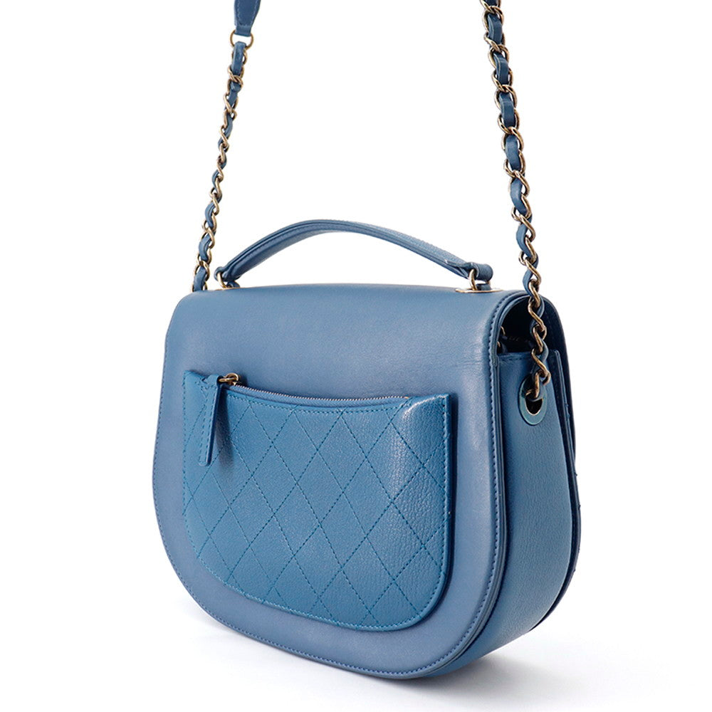 CHANEL Coco Curve Chain Shoulder Bag BlueA93460 Calf Leather