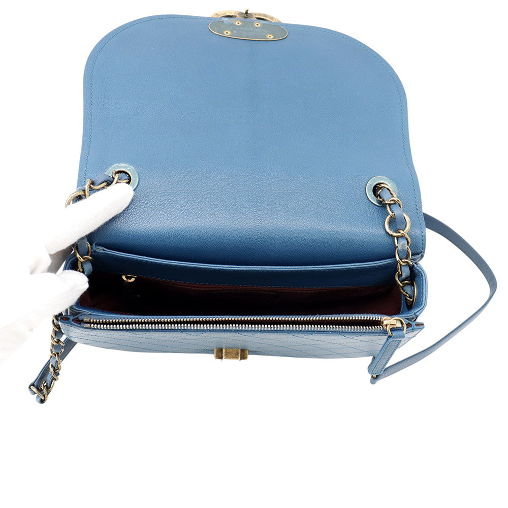 CHANEL Coco Curve Chain Shoulder Bag BlueA93460 Calf Leather