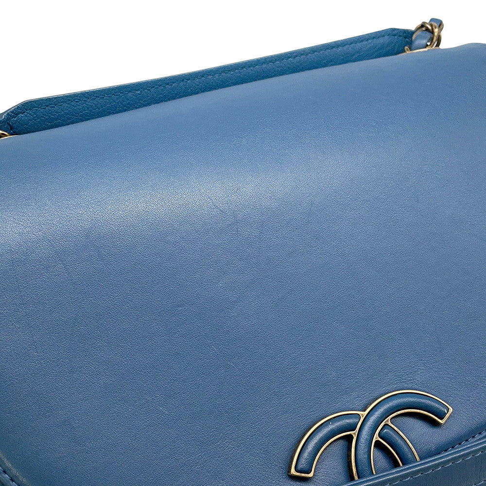 CHANEL Coco Curve Chain Shoulder Bag BlueA93460 Calf Leather
