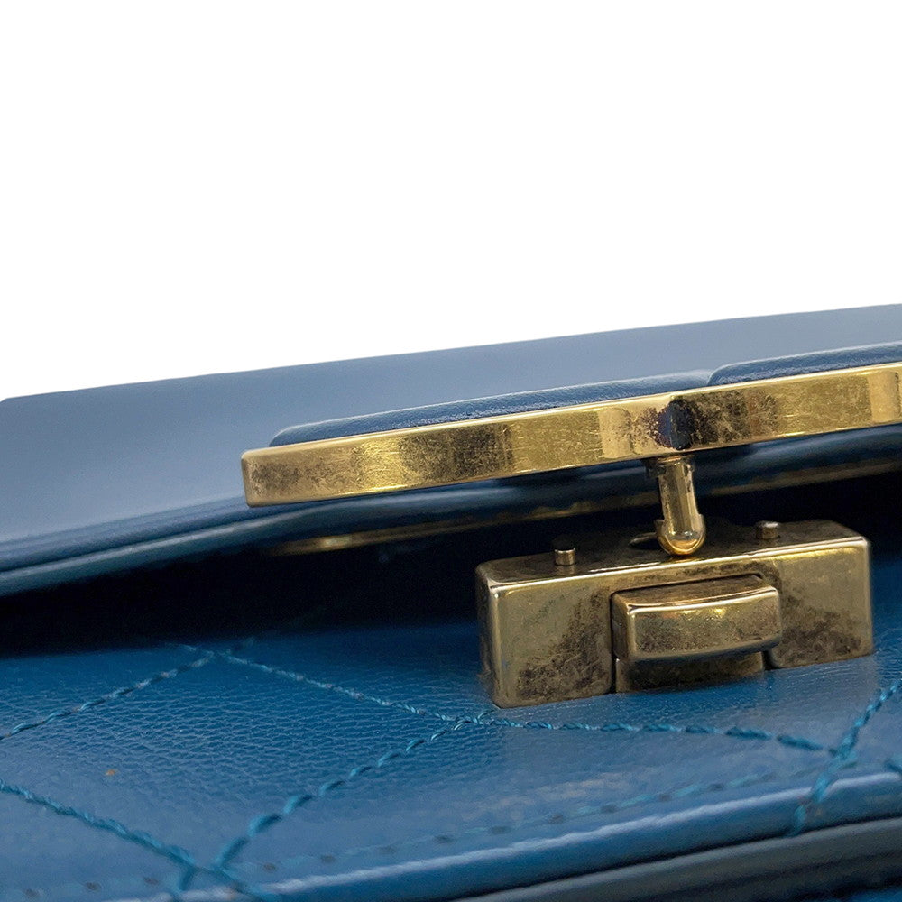 CHANEL Coco Curve Chain Shoulder Bag BlueA93460 Calf Leather