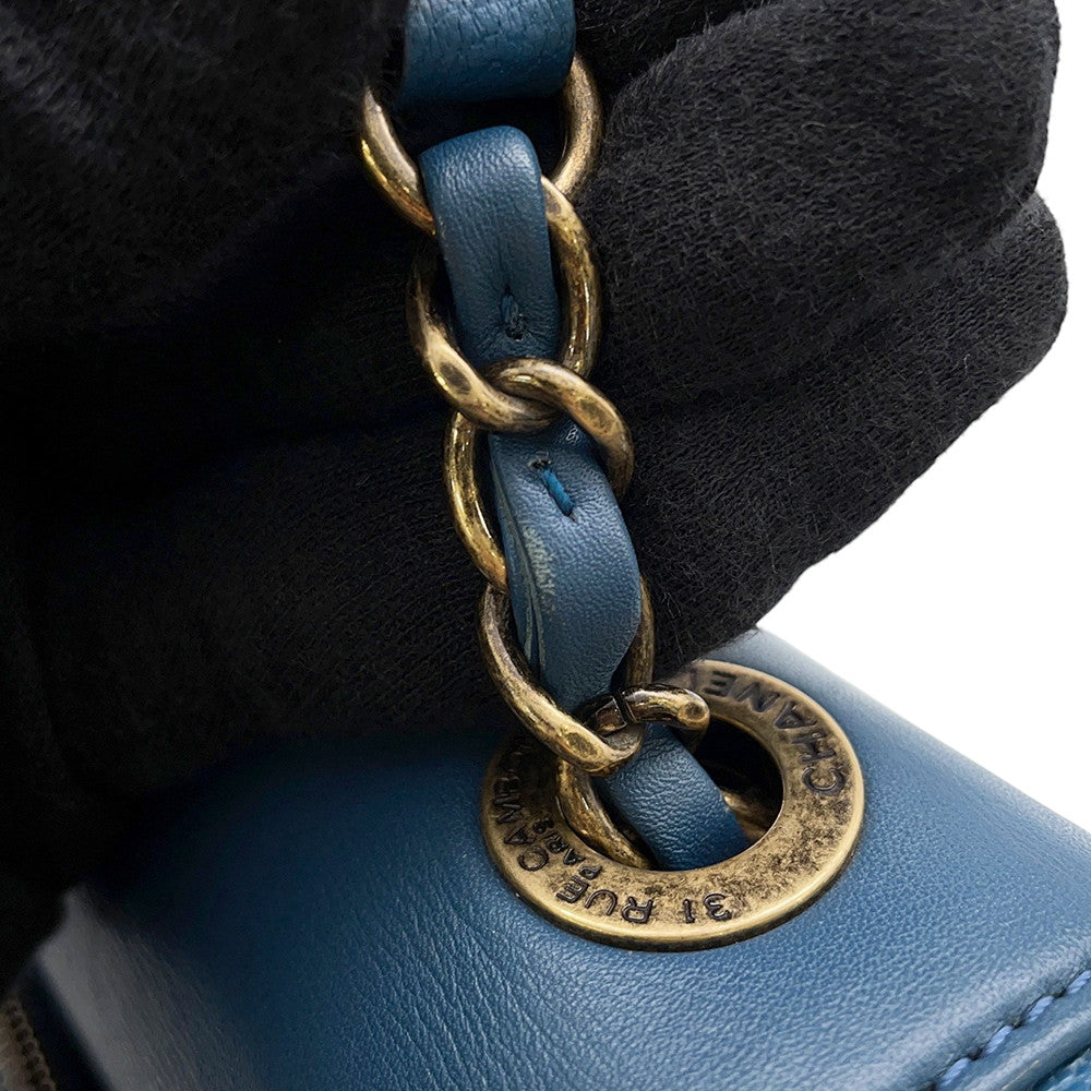 CHANEL Coco Curve Chain Shoulder Bag BlueA93460 Calf Leather