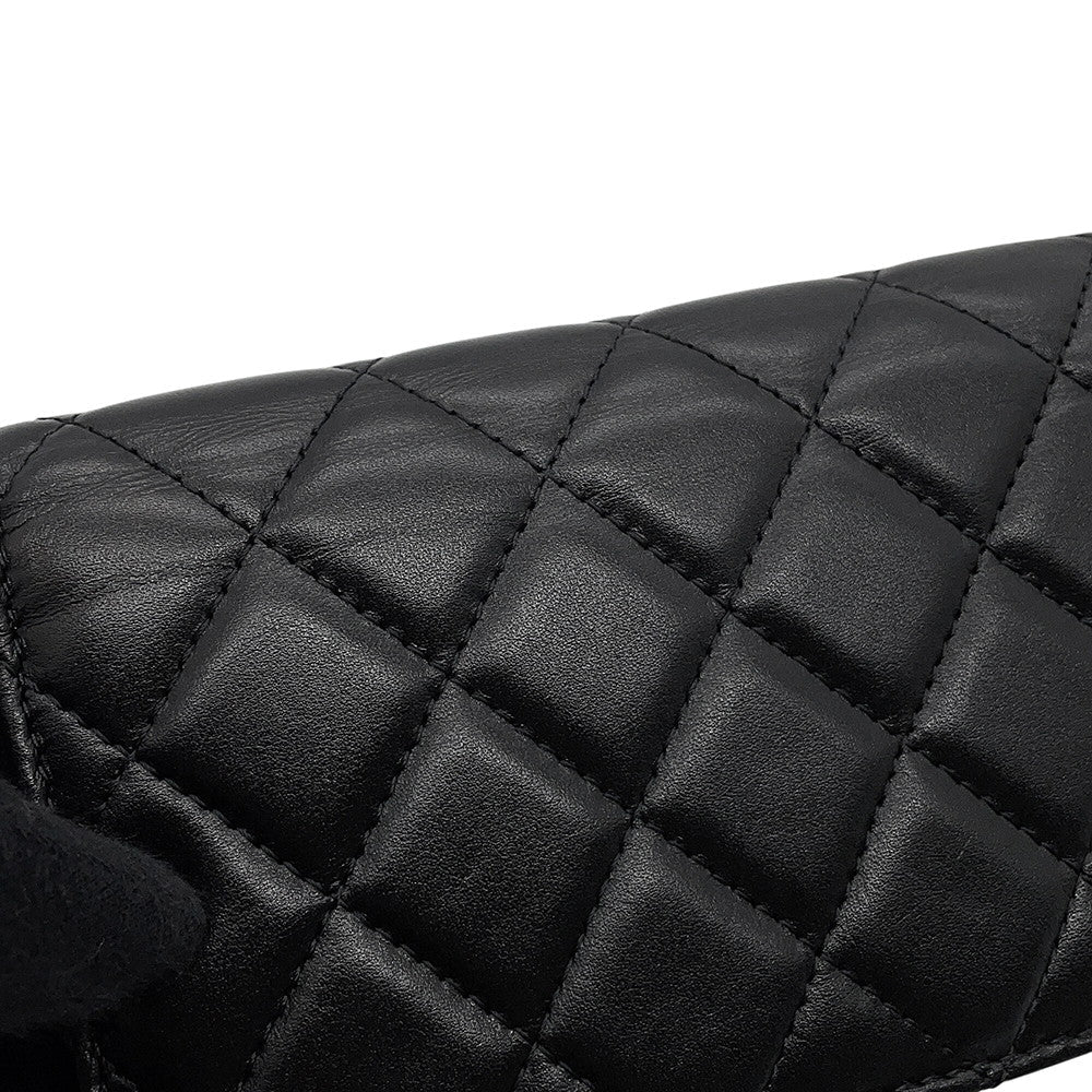 CHANEL Matelasse PearlChain ShoulderPouch BlackAP1838 Lambskin