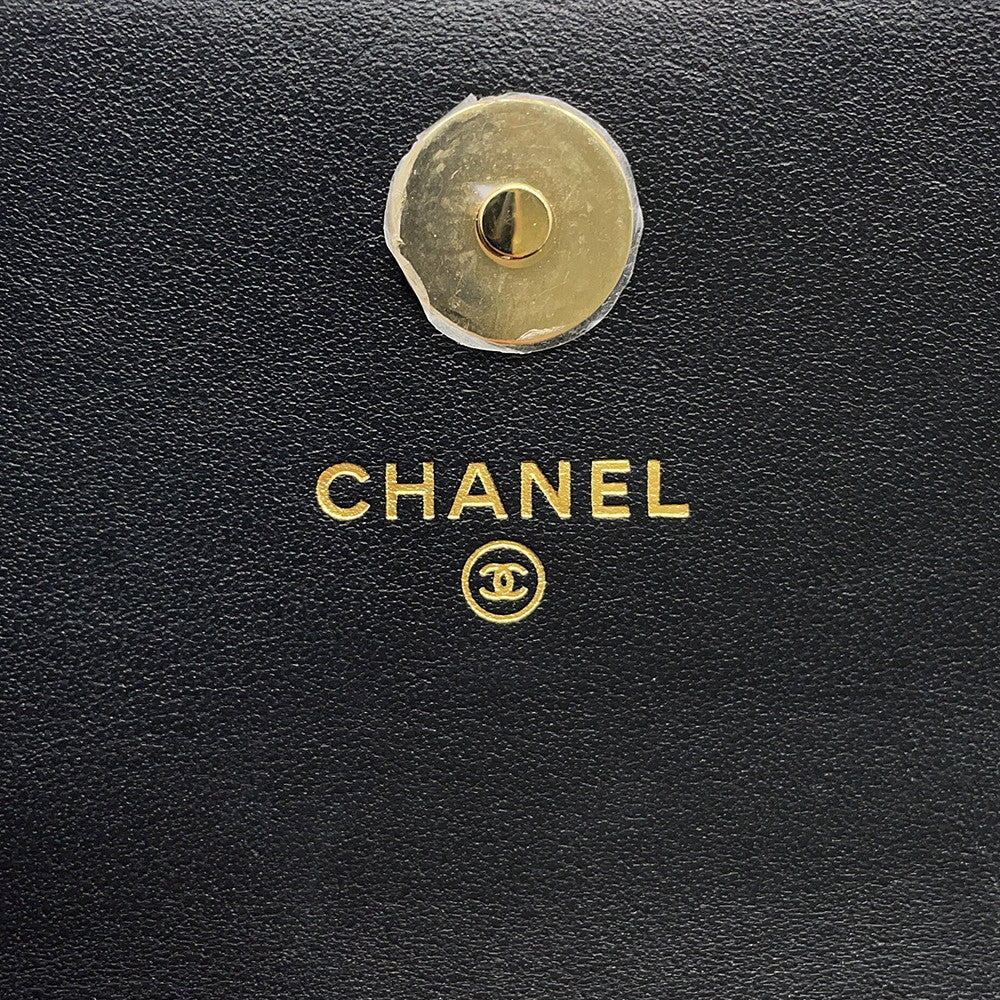 CHANEL Matelasse PearlChain ShoulderPouch BlackAP1838 Lambskin
