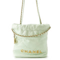 CHANEL CHANELL22 ChainShoulder Bag Light GreenAS3980 Shiny Calf Leather Size Mini