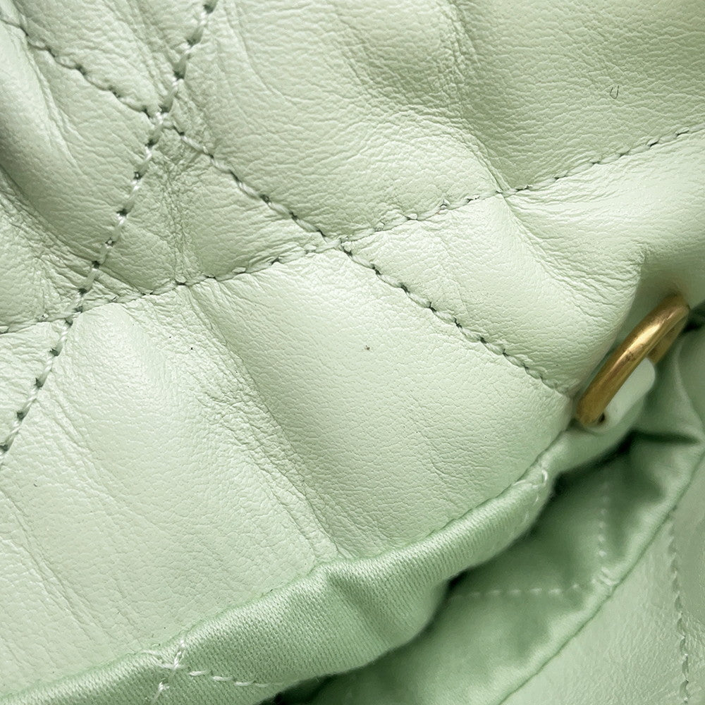 CHANEL CHANELL22 ChainShoulder Bag Light GreenAS3980 Shiny Calf Leather Size Mini