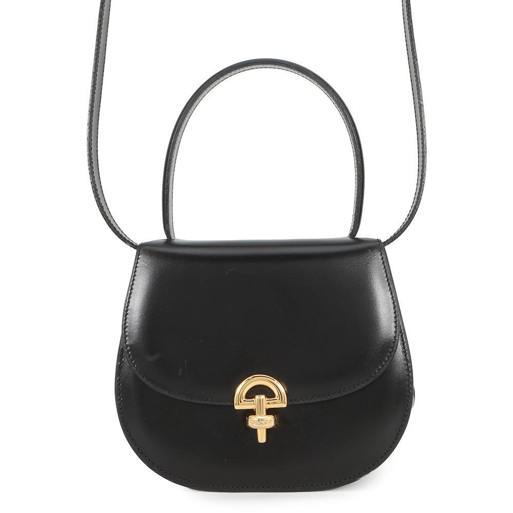 CELINE 2way Handbag Black Leather