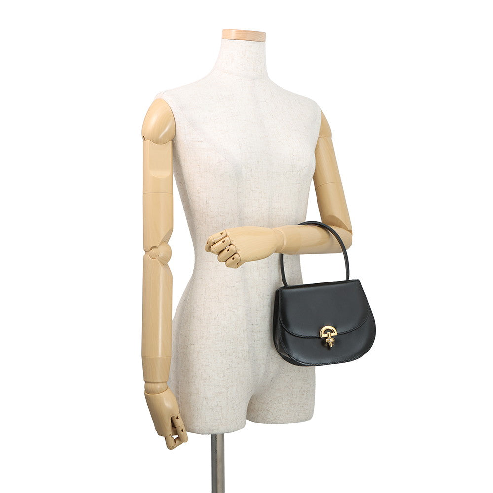 CELINE 2way Handbag Black Leather