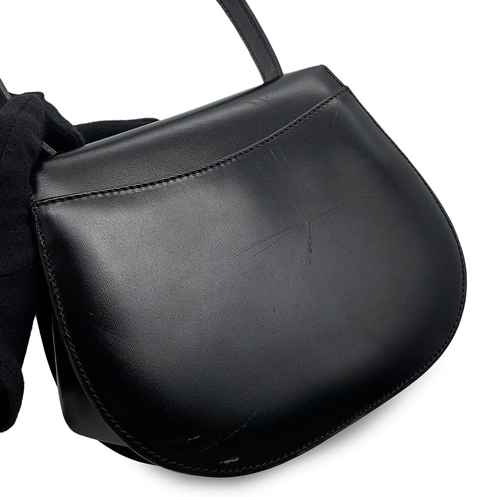 CELINE 2way Handbag Black Leather