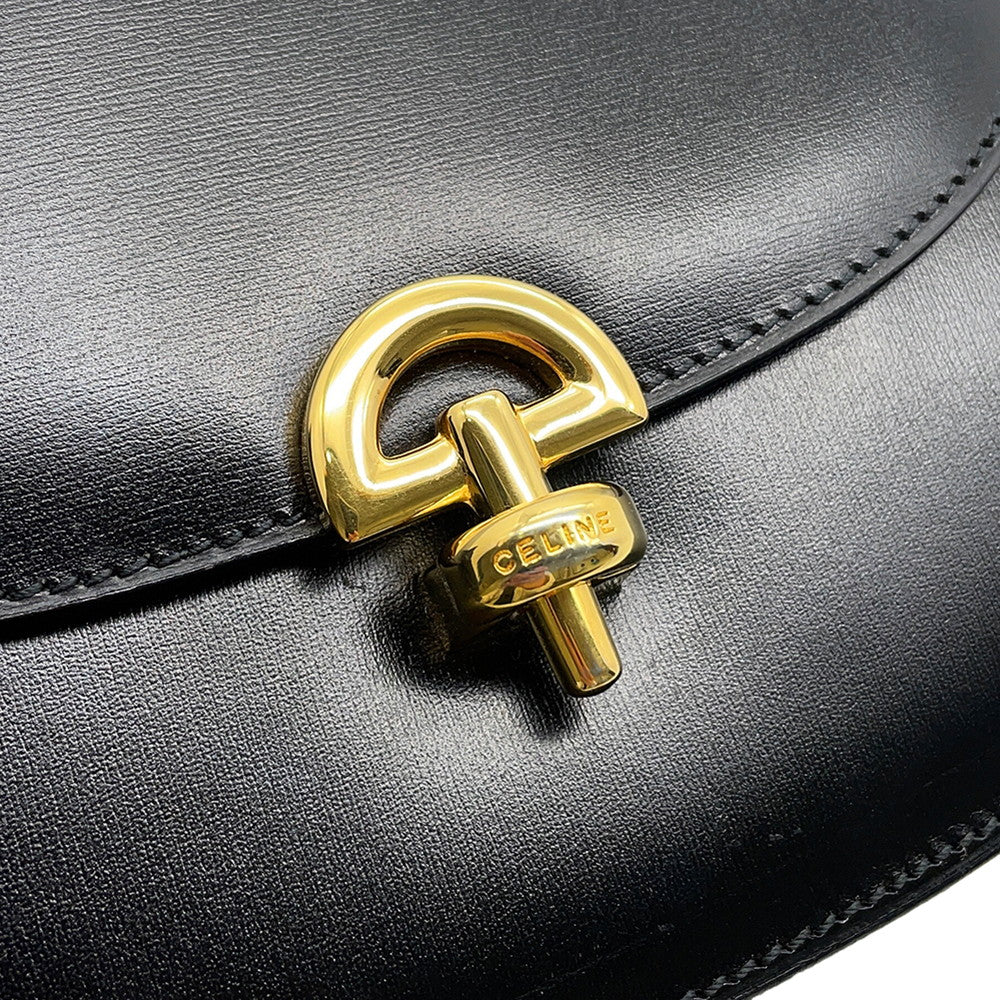 CELINE 2way Handbag Black Leather