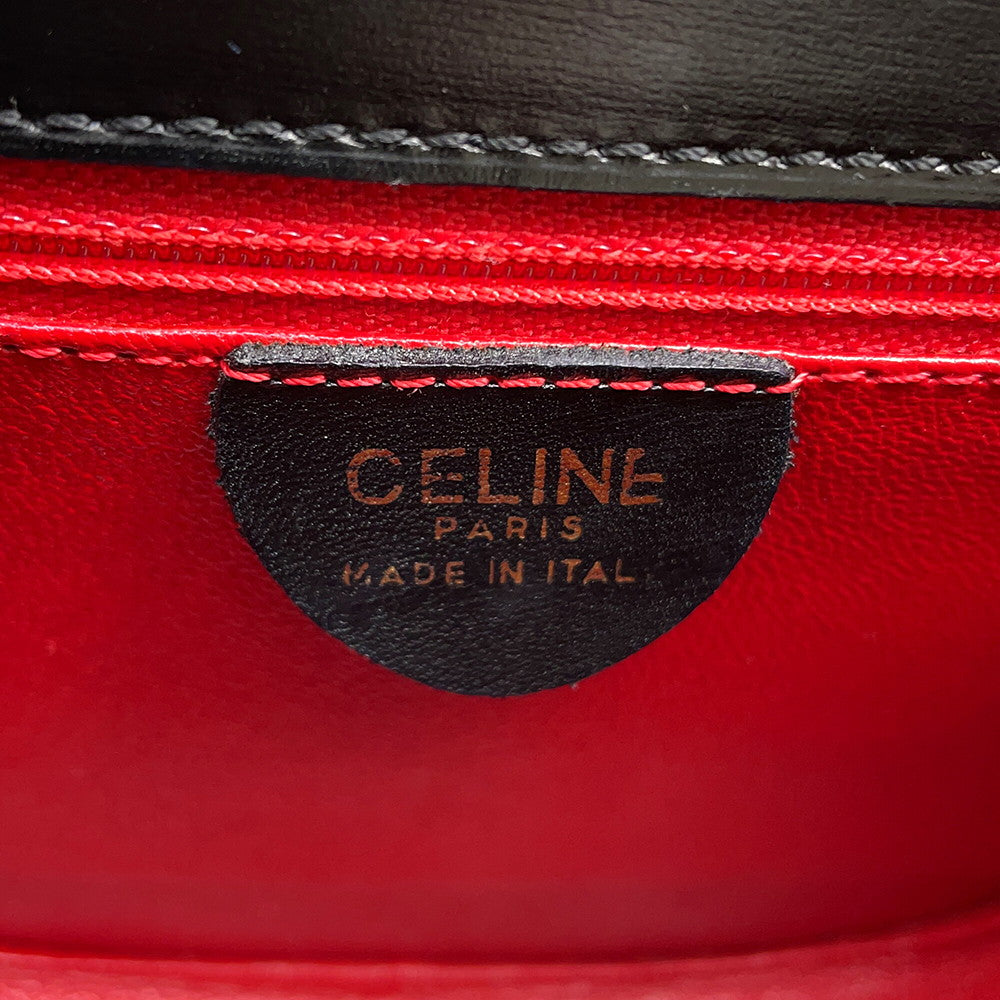 CELINE 2way Handbag Black Leather