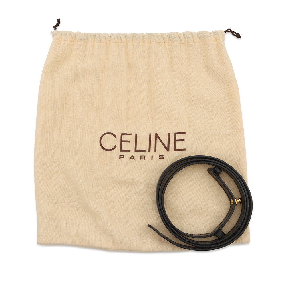 CELINE 2way Handbag Black Leather