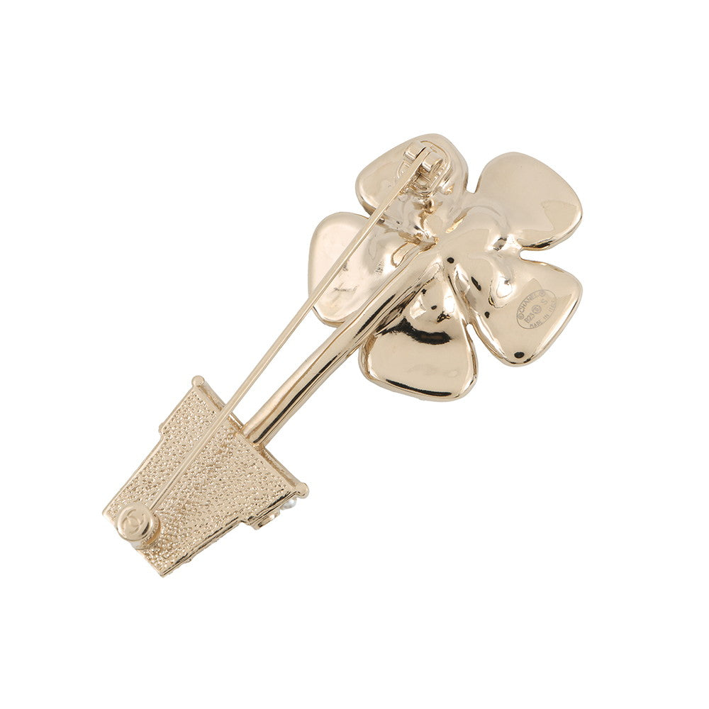 CHANEL Flower motif BroochABA573 Metal Rhinestone Faux Pearl